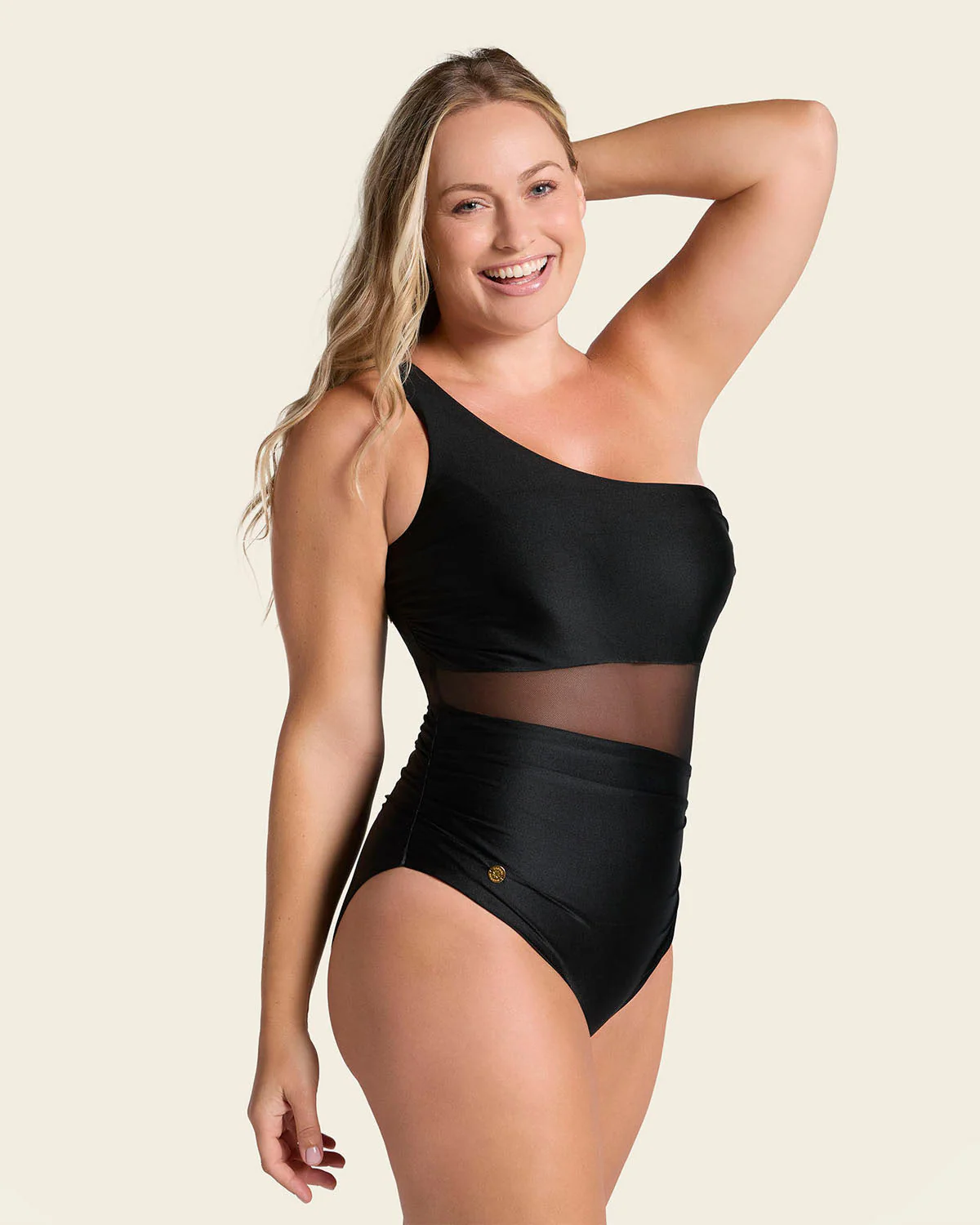 Bañador de un solo hombro con compresión suave de abdomen bajo - Image 11