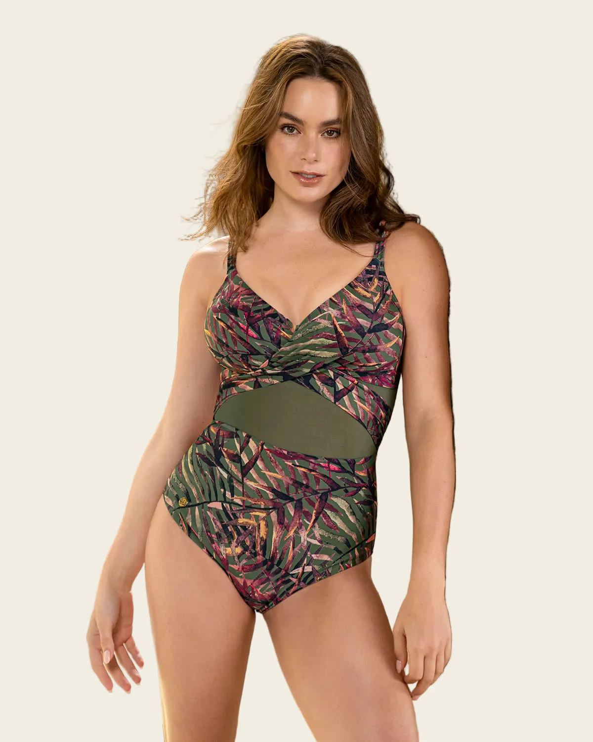 Bañador estampado con detalle de tul y drapeado en las copas - Image 4