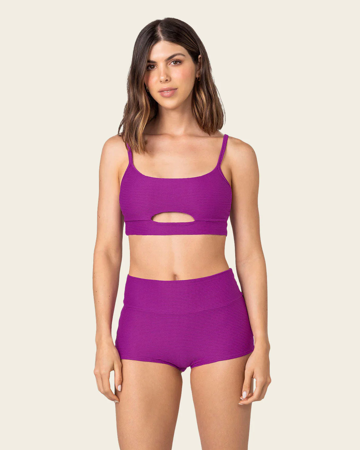 Bikini top + short de talle alto