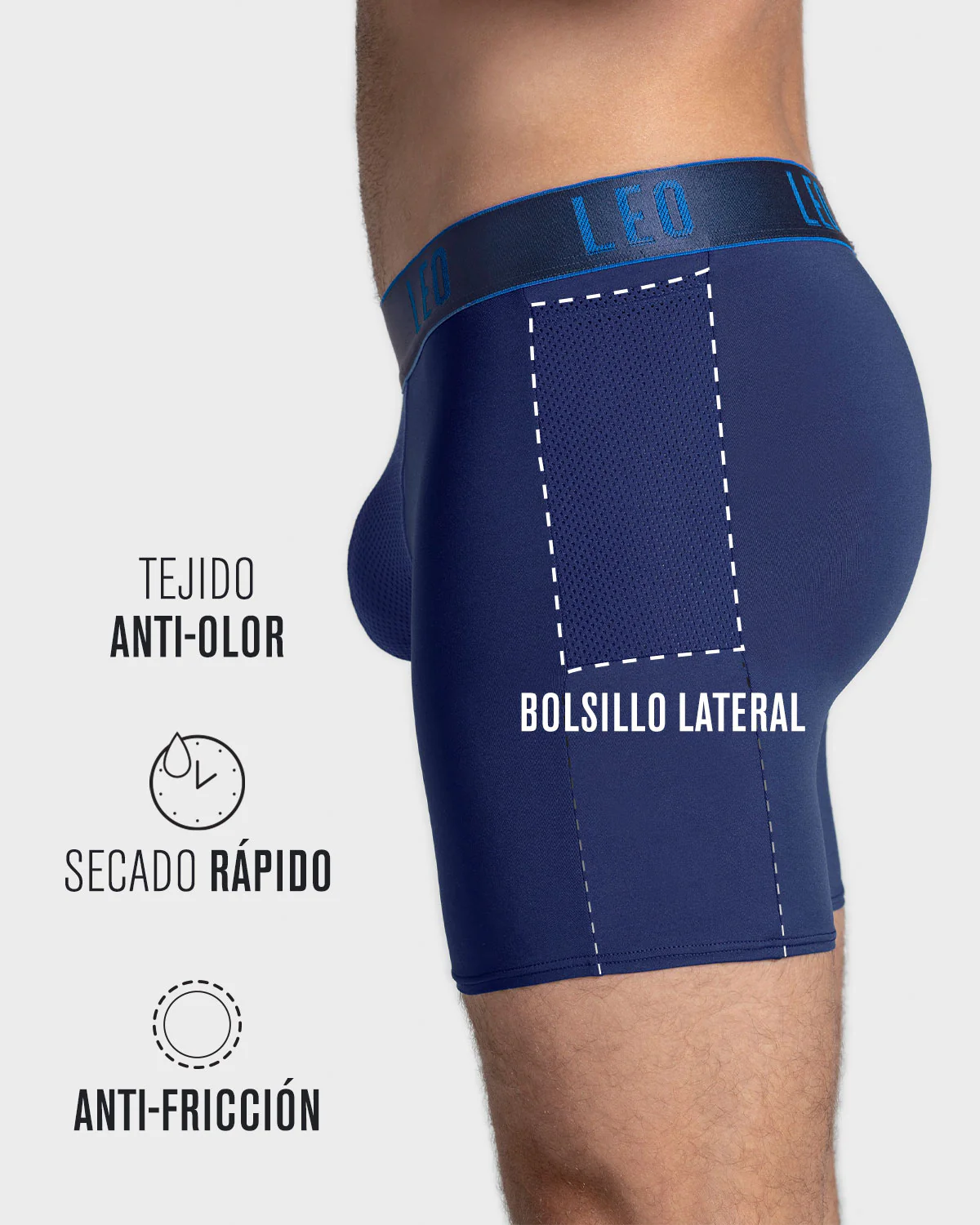 Bóxer deportivo con bolsillo lateral en microfibra - Image 6