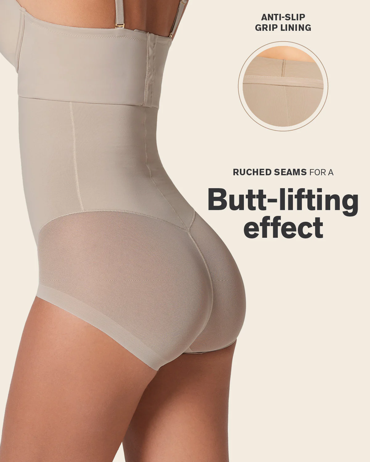 Braga faja de talle alto moldeadora de abdomen invisible en glúteos - Image 18