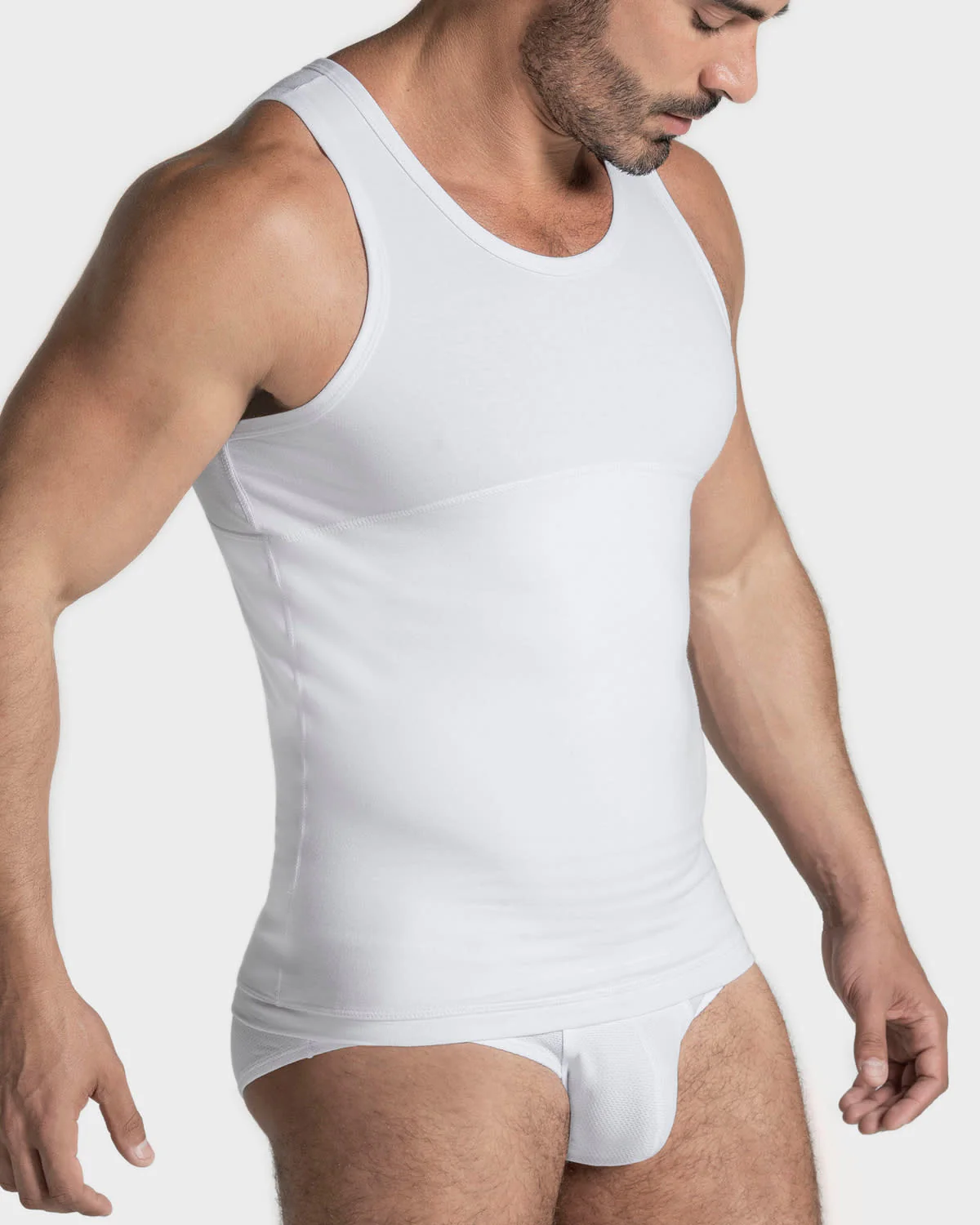 Camiseta de compresión moderada en abdomen y zona lumbar en algodón elástico - Image 3