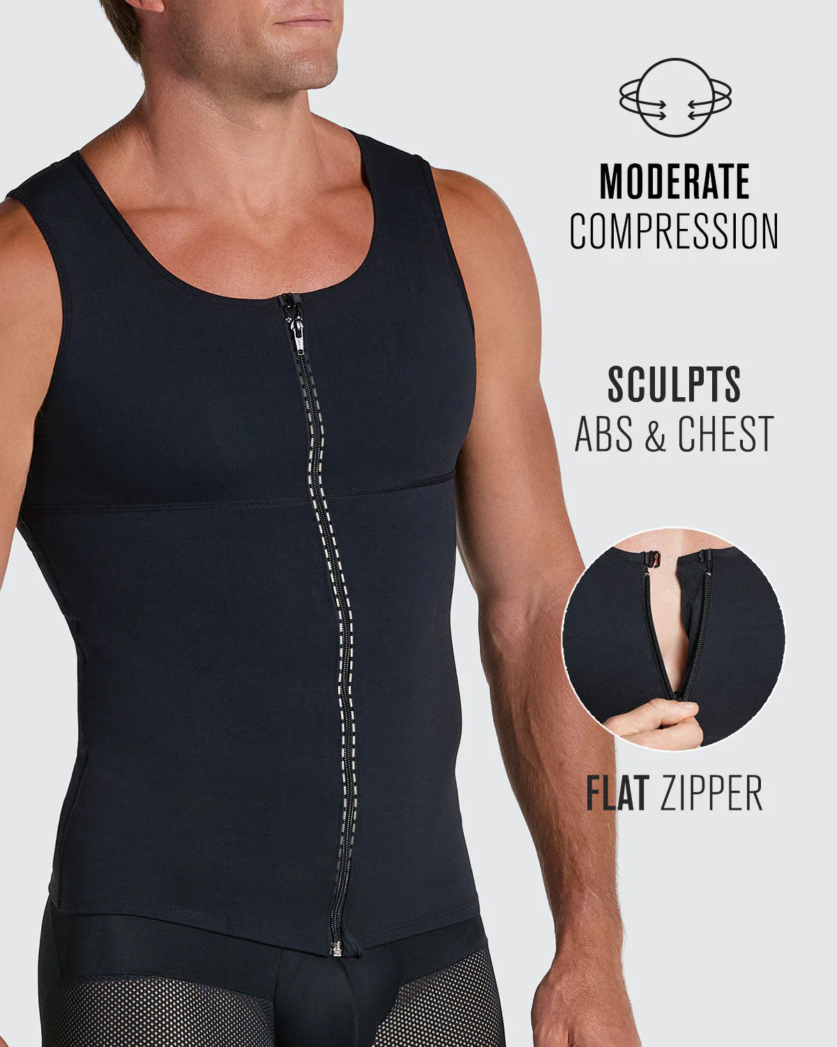 Chaleco de compresión con doble capa de tela en abdomen y espalda - Image 10