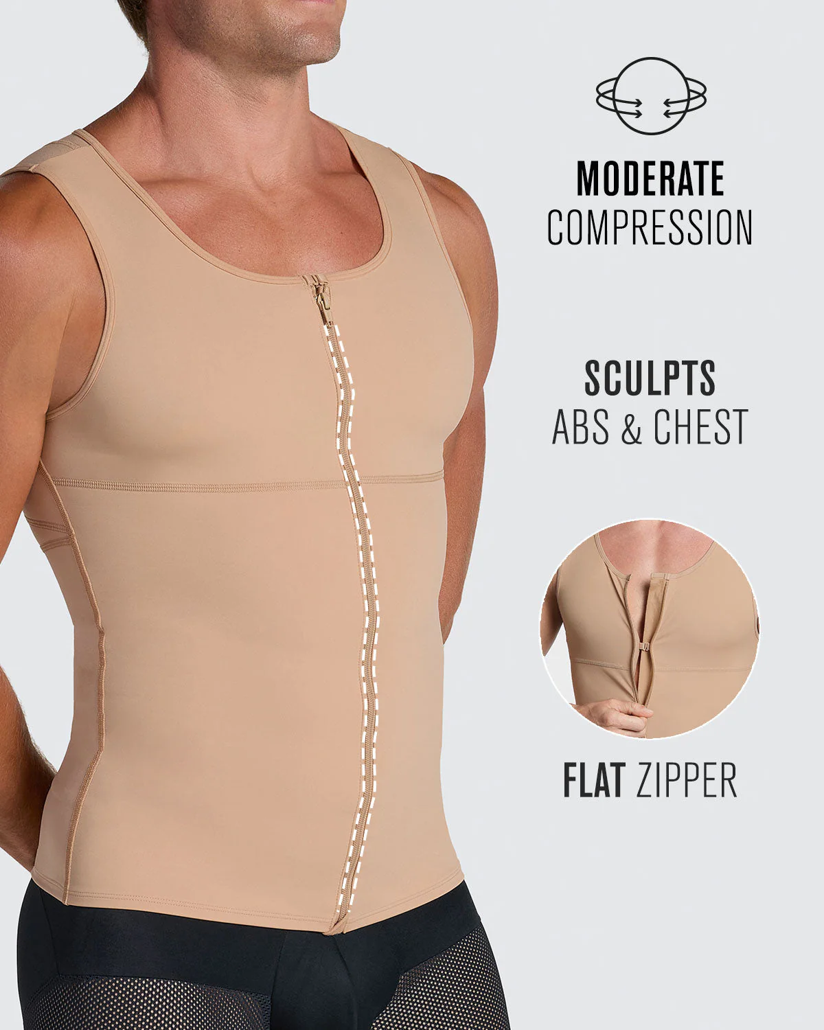 Chaleco de compresión con doble capa de tela en abdomen y espalda - Image 3