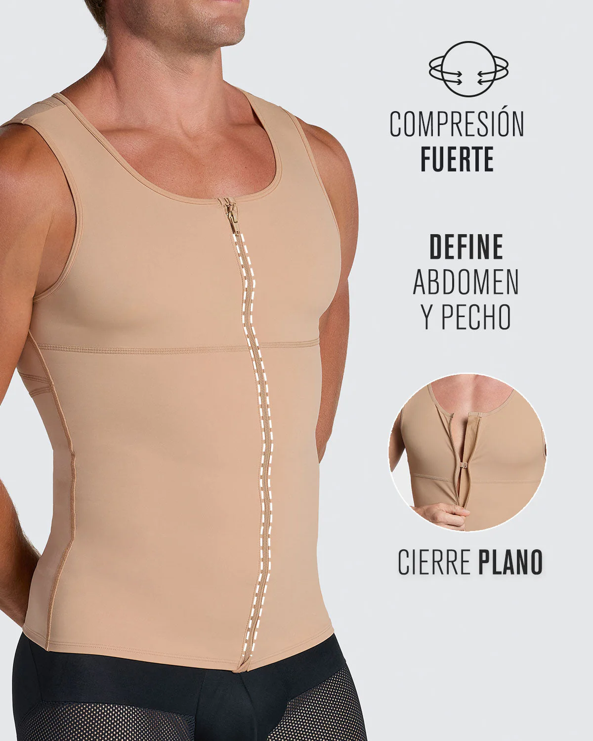 Chaleco de compresión con doble capa de tela en abdomen y espalda - Image 5