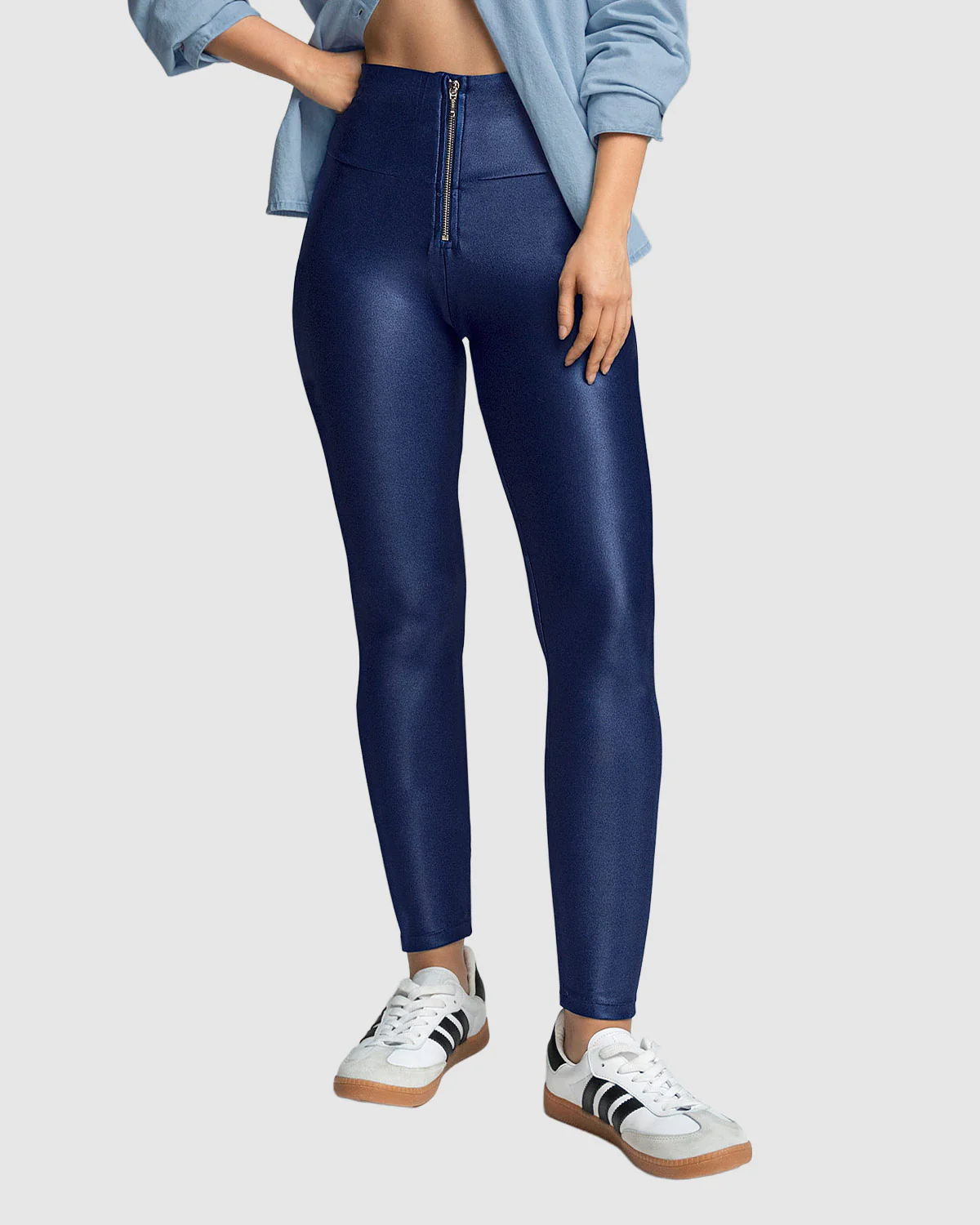 Legging con cierre moldeador en abdomen en imitación cuero - Image 6
