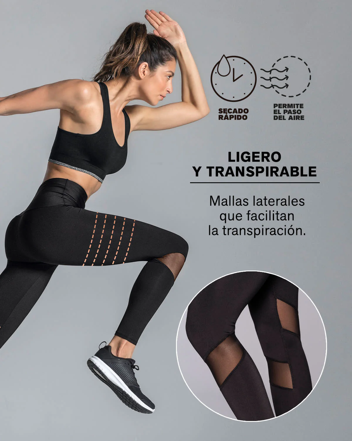 Legging de compresión con mallas transpirables en piernas - Image 11