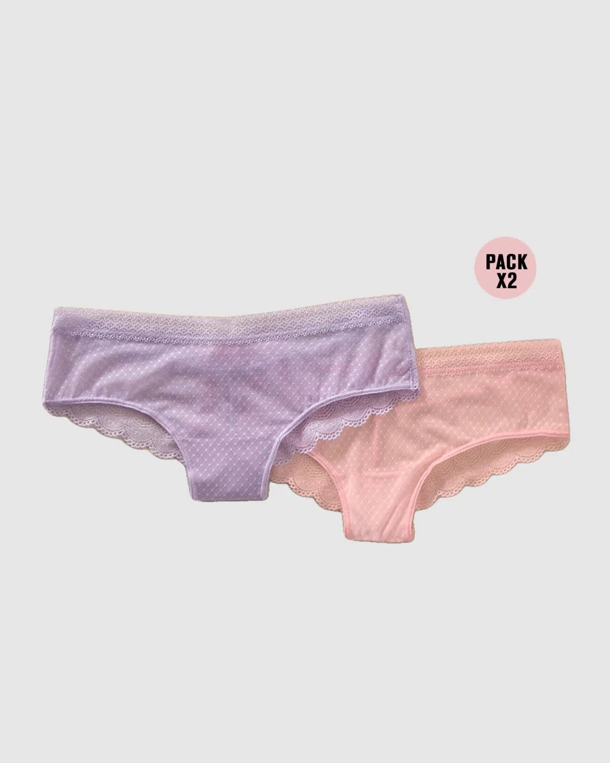 Paquete de 2 Braguitas Tipo Culotte en Encaje y Blonda - Image 22