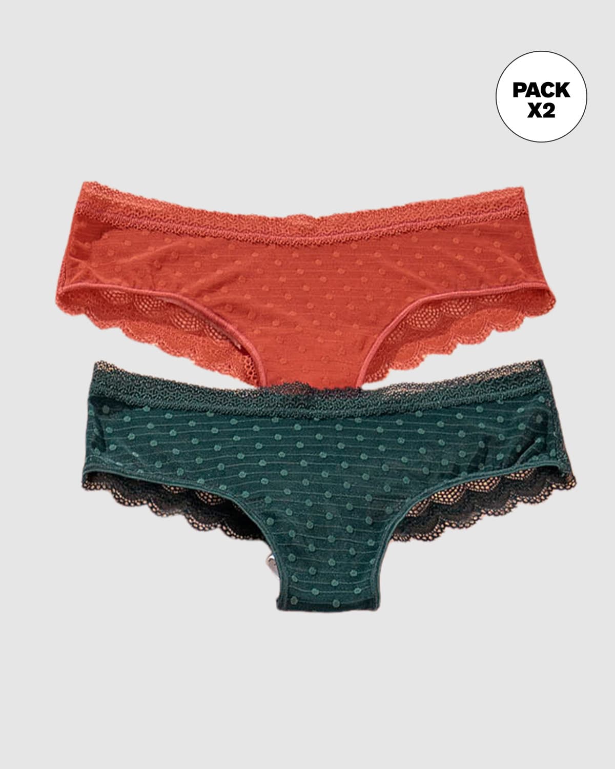 Paquete de 2 Braguitas Tipo Culotte en Encaje y Blonda - Image 52