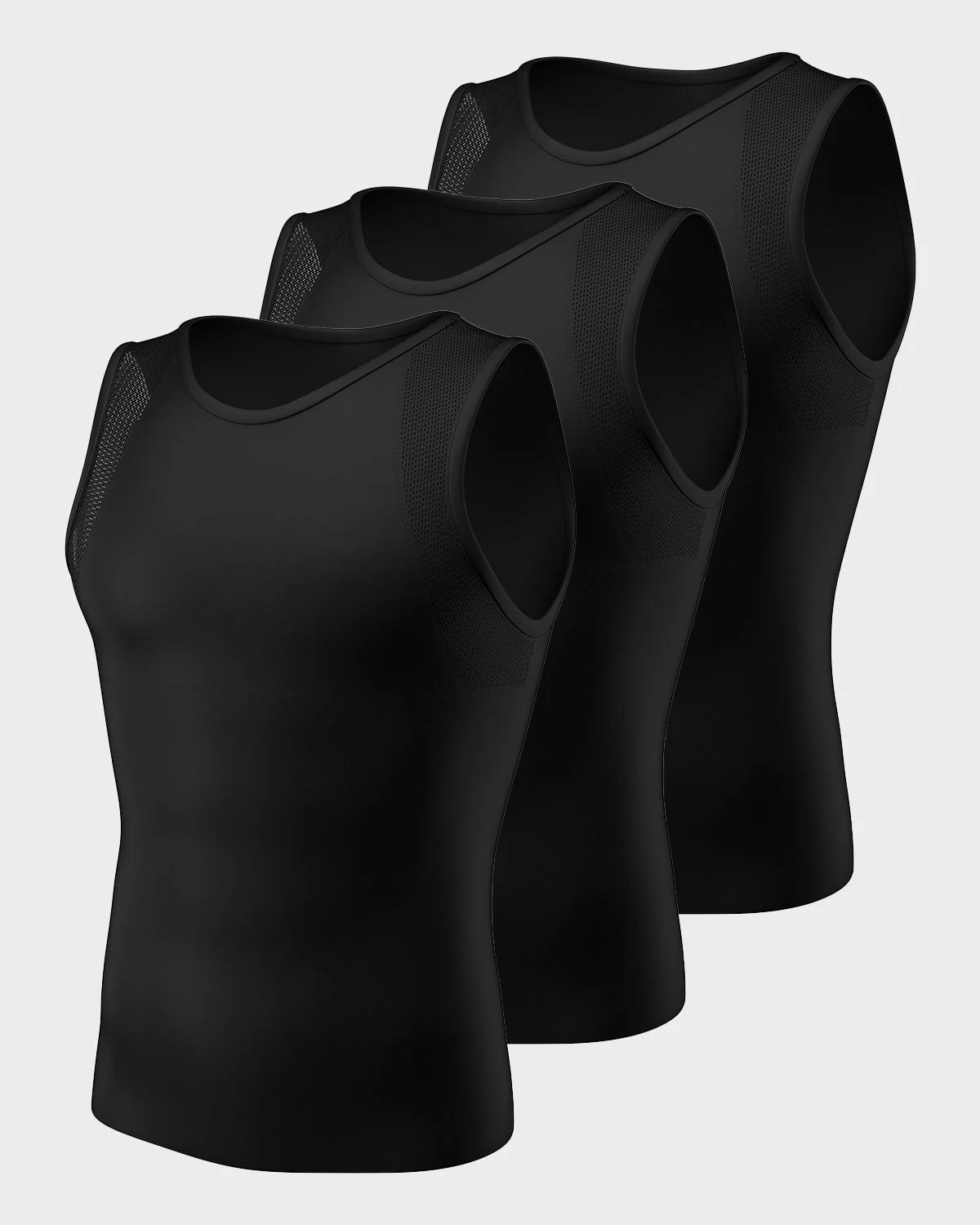 Paquete x 3 camisetas sin mangas de compresión fuerte, uso diario, algodón pima