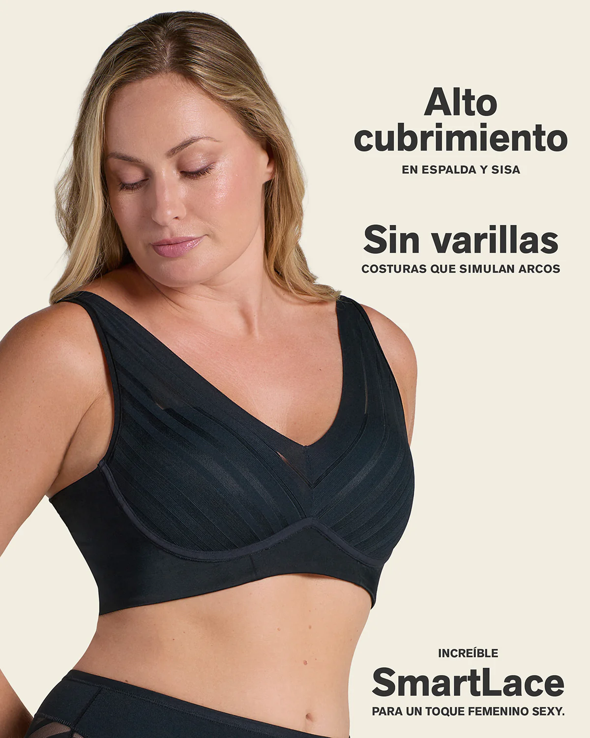 Sujetador sin aro, alto cubrimiento en escote y espalda - Image 13
