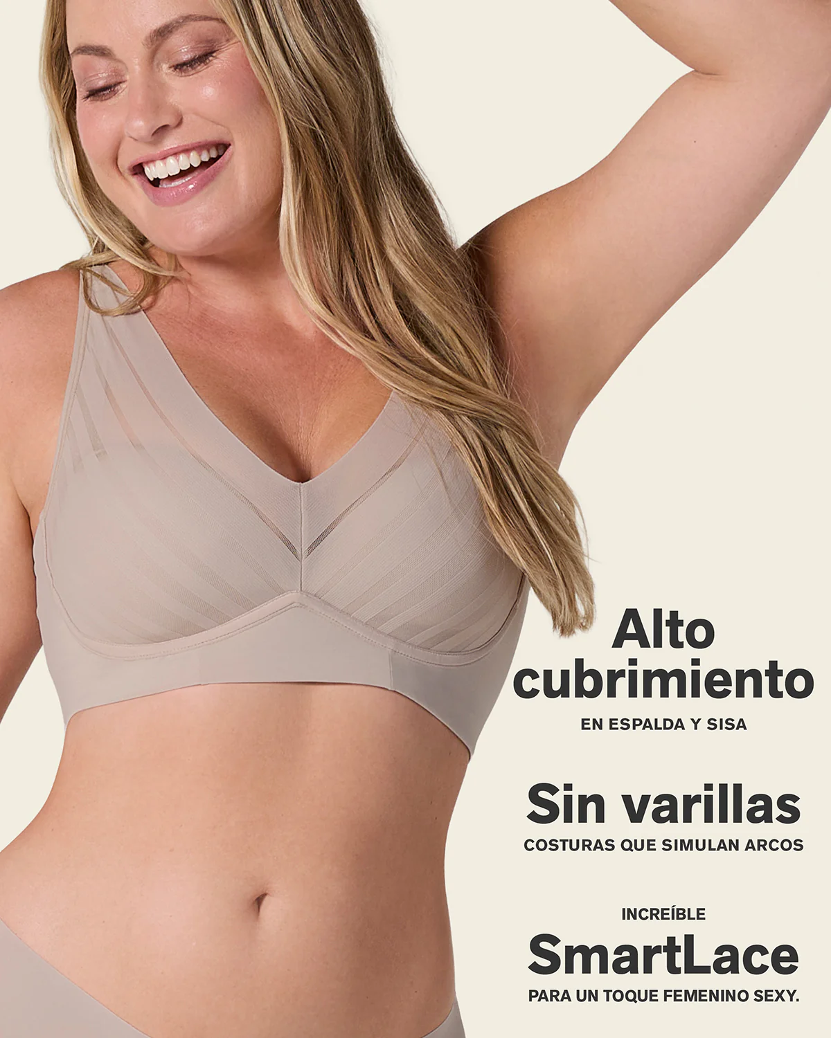Sujetador sin aro, alto cubrimiento en escote y espalda - Image 3