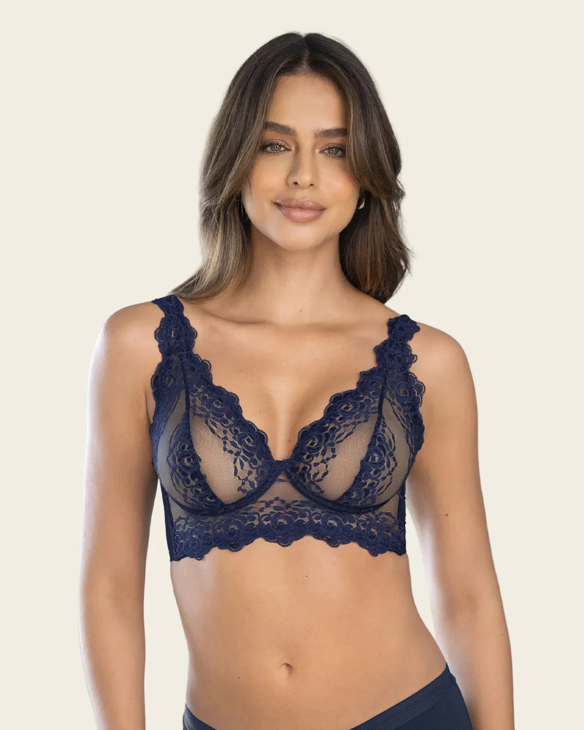 Sujetador tipo bralette en encaje y transparencias - Image 3