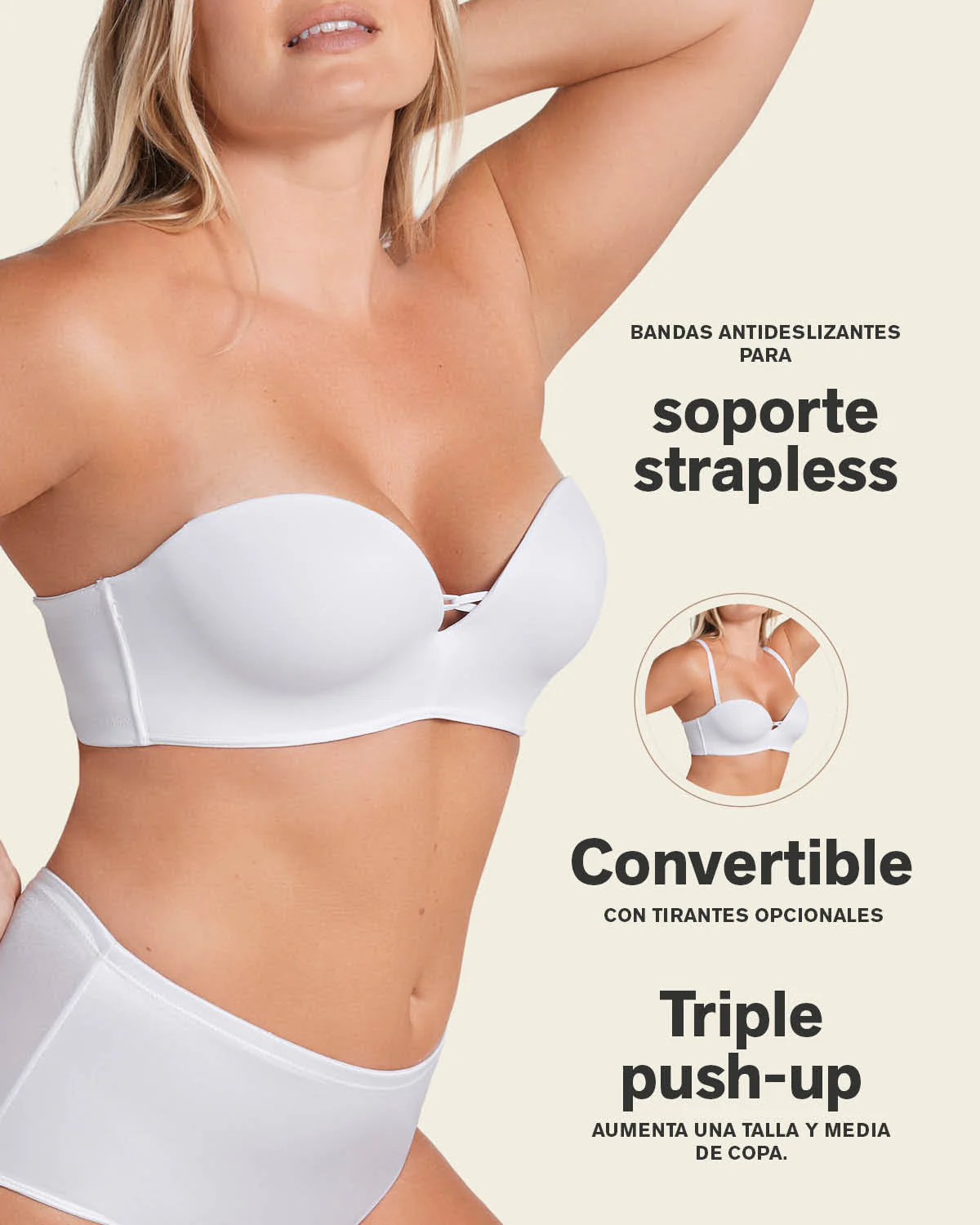 Sujetador WOW de triple push up ideal sin tirantes - Image 16