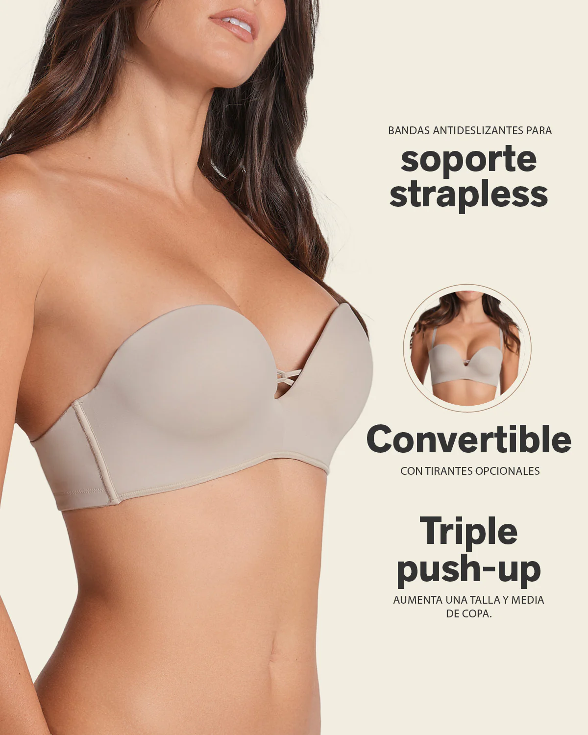 Sujetador WOW de triple push up ideal sin tirantes - Image 29