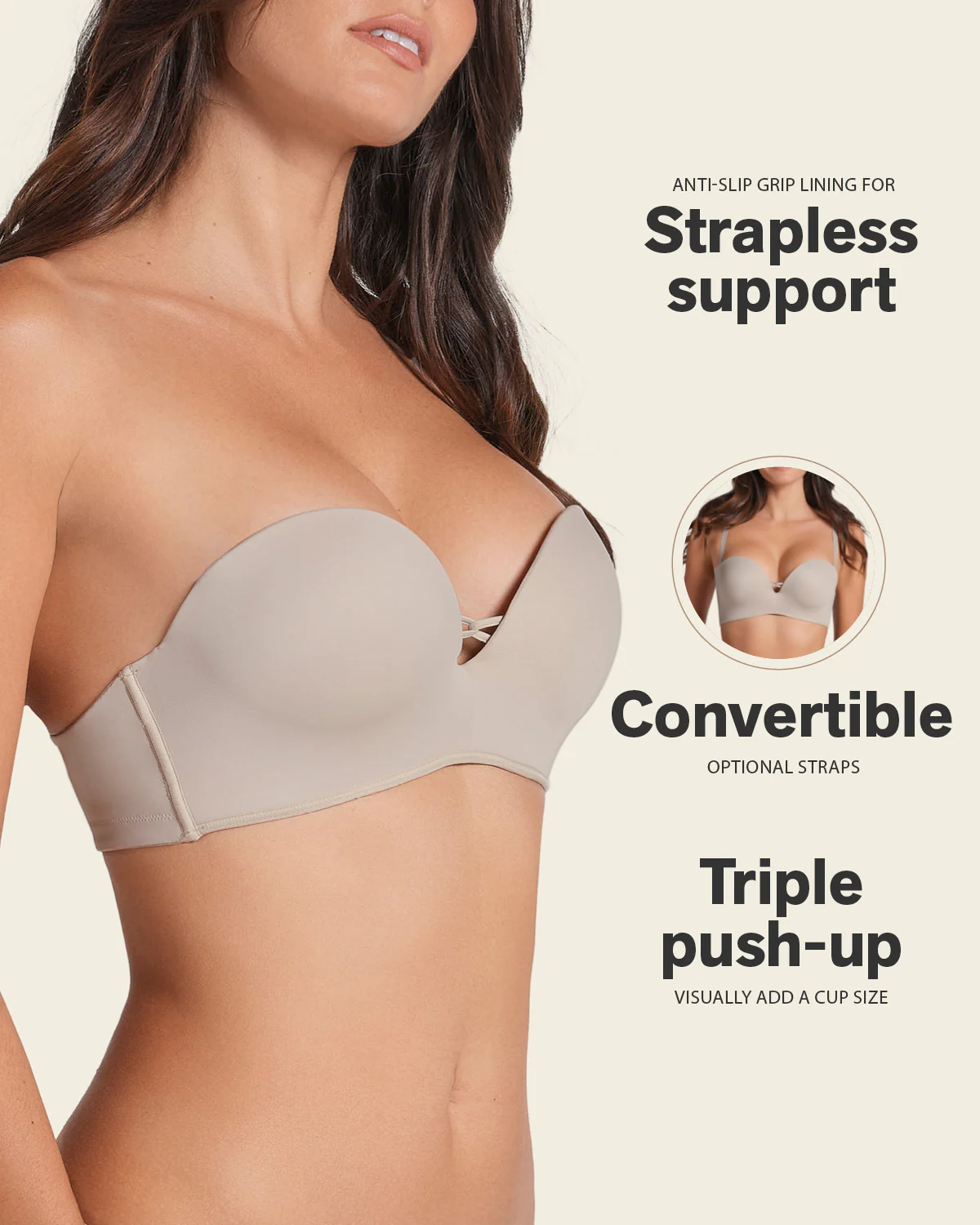Sujetador WOW de triple push up ideal sin tirantes - Image 31